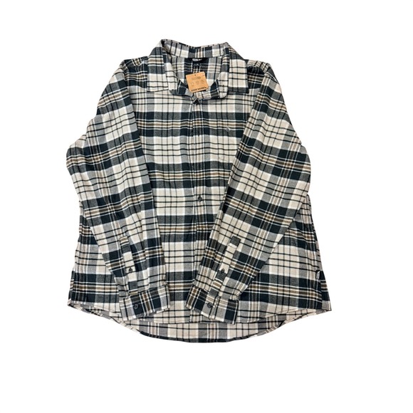 Eddie Bauer Other - Eddie Bauer Mens 2XL Field Flannel Flex 2.0 Shirt Black White Tan Plaid 13501912